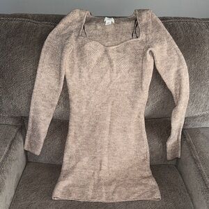 HM Elegant Sweater Beige Dress